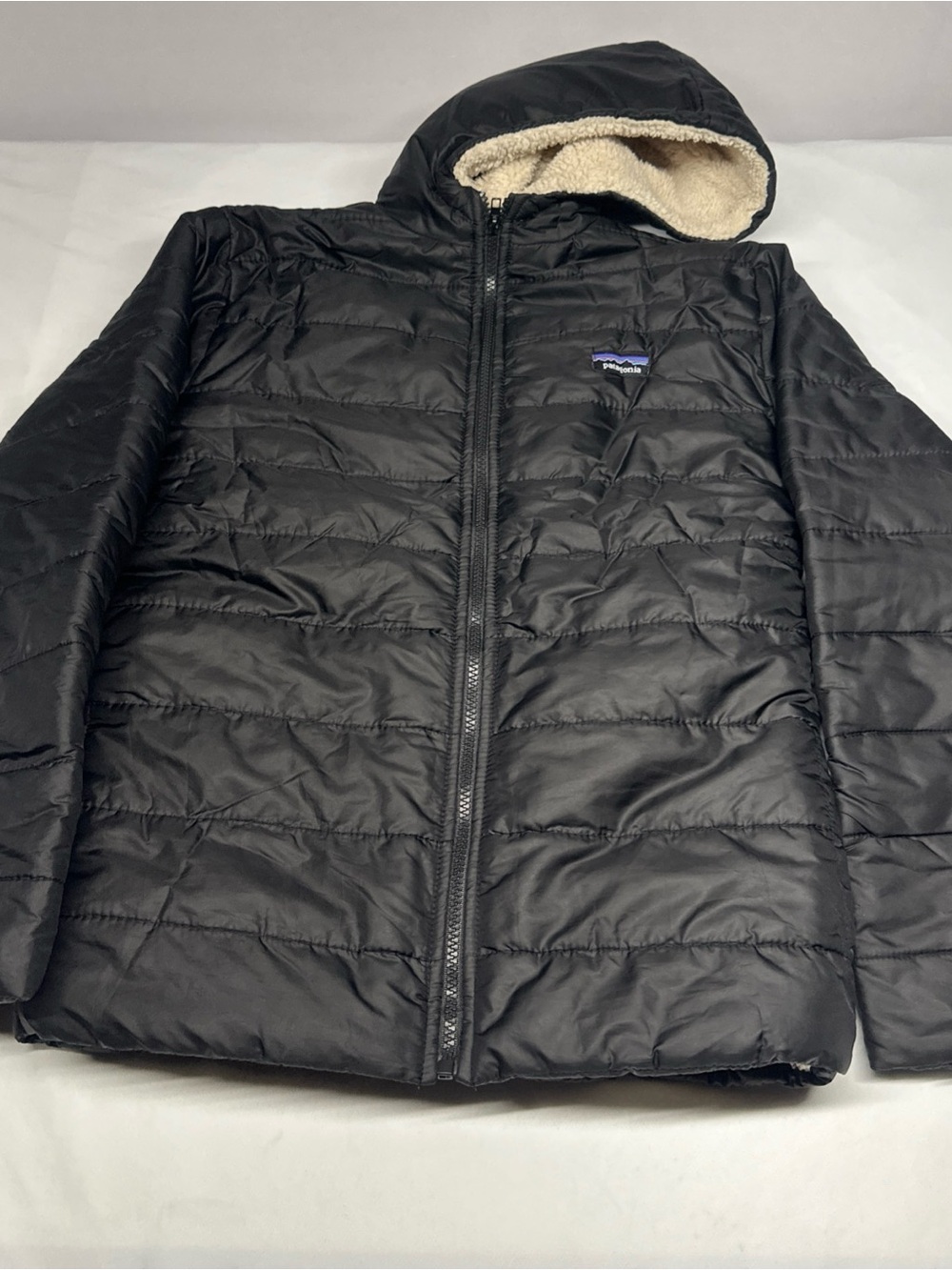Patagonia Kids Youth 13-14 Years Down Jacket Black Puffer Fury EXCELLENT COND